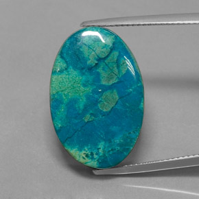 Chrysocolle Multicolore naturelle Coupe ovale, 18.28 ct, Opaque