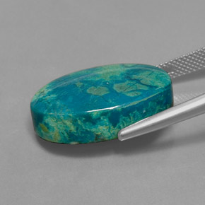 Chrysocolle Multicolore naturelle Coupe ovale, 18.28 ct, Opaque