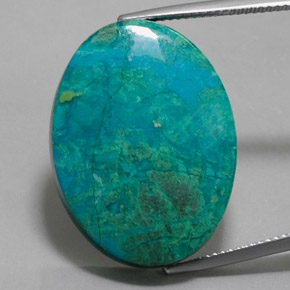 Chrysocolle Multicolore naturelle Coupe ovale, 26.15 ct, Opaque