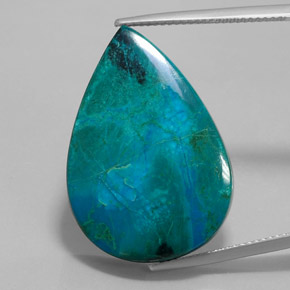 Chrysocolle multicolore naturelle en forme de poire, 30,57 ct, opaque