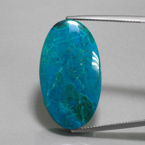 Chrysocolle Multicolore naturelle Coupe ovale, 28.73 ct, Opaque