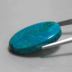 Chrysocolle Multicolore naturelle Coupe ovale, 28.73 ct, Opaque