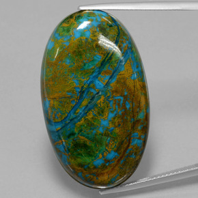 Chrysocolle Multicolore naturelle Coupe ovale, 51.42 ct, Opaque