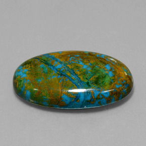 Chrysocolle Multicolore naturelle Coupe ovale, 51.42 ct, Opaque