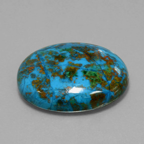 Chrysocolle multicolore naturelle coupe ovale, 47,87 ct, opaque