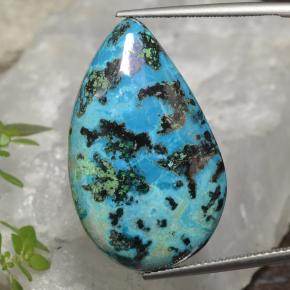 Chrysocolle multicolore naturelle en forme de poire, 25,06 ct, opaque
