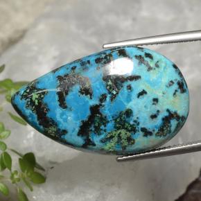 Chrysocolle multicolore naturelle en forme de poire, 25,06 ct, opaque