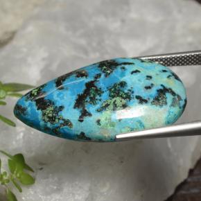 Chrysocolle multicolore naturelle en forme de poire, 25,06 ct, opaque