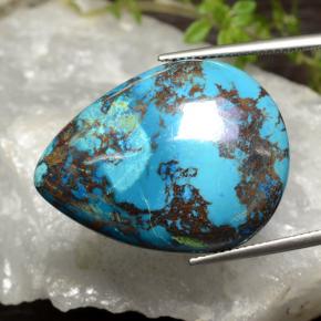 Chrysocolle Multicolore naturelle En forme de poire, 34.39 ct, Opaque