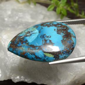 Chrysocolle Multicolore naturelle En forme de poire, 34.39 ct, Opaque