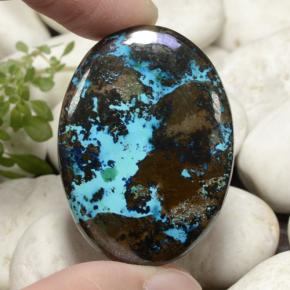 Chrysocolle Multicolore naturelle Coupe ovale, 55.95 ct, Opaque