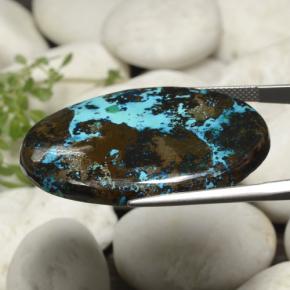 Chrysocolle Multicolore naturelle Coupe ovale, 55.95 ct, Opaque