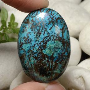 Chrysocolle Multicolore naturelle Coupe ovale, 51.54 ct, Opaque
