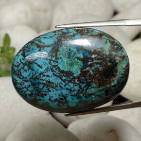 Chrysocolle Multicolore naturelle Coupe ovale, 51.54 ct, Opaque