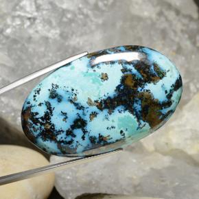 Chrysocolle multicolore naturelle coupe ovale, 75,90 ct, opaque