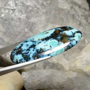 Chrysocolle multicolore naturelle coupe ovale, 75,90 ct, opaque