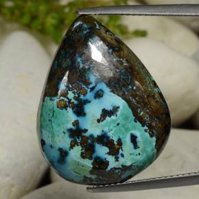 Chrysocolle Multicolore naturelle En forme de poire, 27.18 ct, Opaque