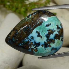 Chrysocolle Multicolore naturelle En forme de poire, 27.18 ct, Opaque