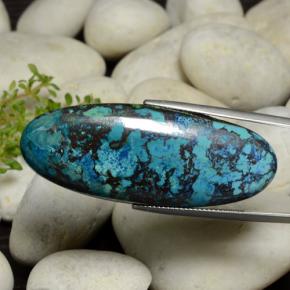 Chrysocolle Multicolore naturelle Coupe ovale, 49.81 ct, Opaque