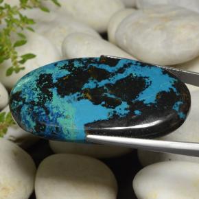 Chrysocolle Multicolore naturelle Coupe ovale, 89.23 ct, Opaque