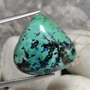 Chrysocolle Multicolore naturelle En forme de poire, 26.45 ct, Opaque