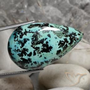 Chrysocolle Multicolore naturelle En forme de poire, 31.51 ct, Opaque