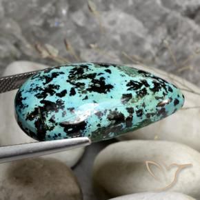 Chrysocolle Multicolore naturelle En forme de poire, 31.51 ct, Opaque