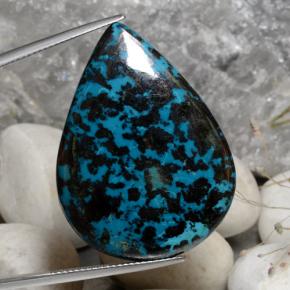 Chrysocolle multicolore naturelle en forme de poire, 53,42 ct, opaque