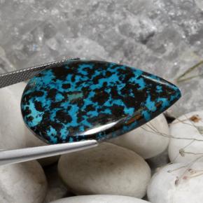 Chrysocolle multicolore naturelle en forme de poire, 53,42 ct, opaque