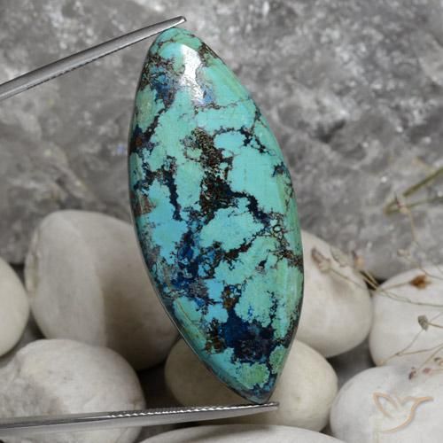 36.57ct Naturel Multicolore Chrysocolle, Marquise, Opaque