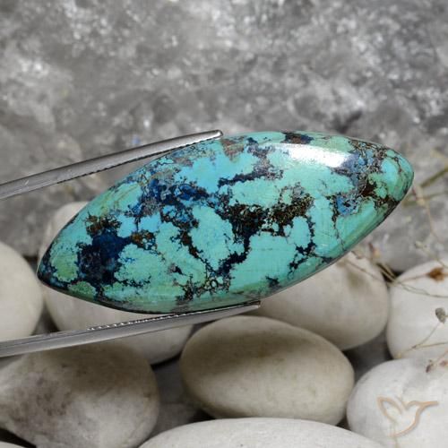 Chrysocolle Multicolore naturelle Marquise, 36.57 ct, Opaque