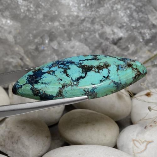 Chrysocolle Multicolore naturelle Marquise, 36.57 ct, Opaque