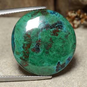 Chrysocolle multicolore naturelle coupe roude, 28,24 ct, opaque