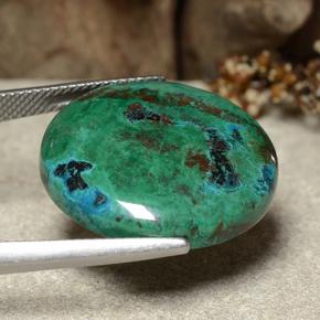 Chrysocolle multicolore naturelle coupe roude, 28,24 ct, opaque