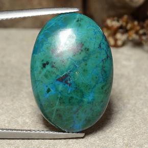 Chrysocolle multicolore naturelle coupe ovale, 20,87 ct, opaque