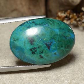 Chrysocolle multicolore naturelle coupe ovale, 20,87 ct, opaque