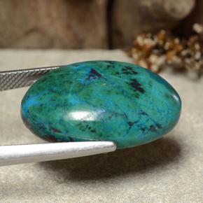 Chrysocolle multicolore naturelle coupe ovale, 20,87 ct, opaque