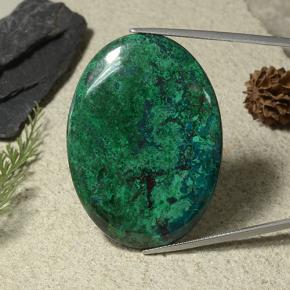 Chrysocolle Multicolore naturelle Coupe ovale, 60.48 ct, Opaque