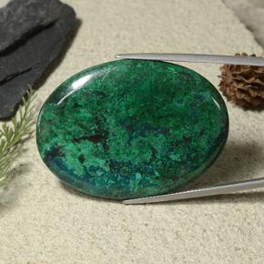 Chrysocolle Multicolore naturelle Coupe ovale, 60.48 ct, Opaque