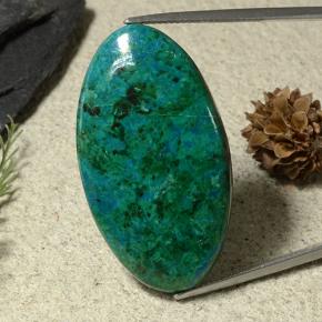 Chrysocolle Vert foncé naturelle Coupe ovale, 42.04 ct, Opaque