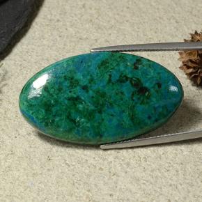 Chrysocolle Vert foncé naturelle Coupe ovale, 42.04 ct, Opaque