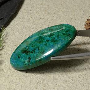Chrysocolle Vert foncé naturelle Coupe ovale, 42.04 ct, Opaque