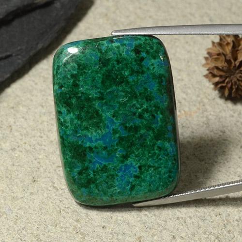 Chrysocolle vert naturelle coupe coussin, 44,08 ct, opaque