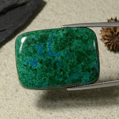 Chrysocolle vert naturelle coupe coussin, 44,08 ct, opaque