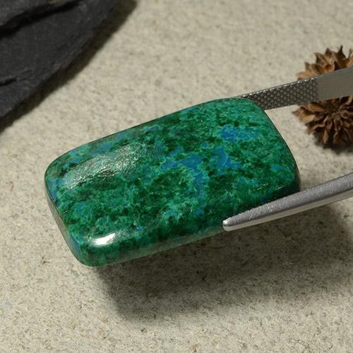 Chrysocolle vert naturelle coupe coussin, 44,08 ct, opaque