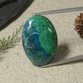 Chrysocolle Multicolore naturelle Coupe ovale, 19.55 ct, Opaque