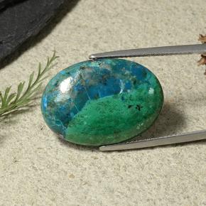 Chrysocolle Multicolore naturelle Coupe ovale, 19.55 ct, Opaque