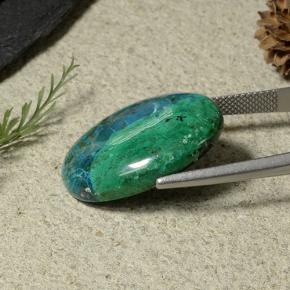 Chrysocolle Multicolore naturelle Coupe ovale, 19.55 ct, Opaque