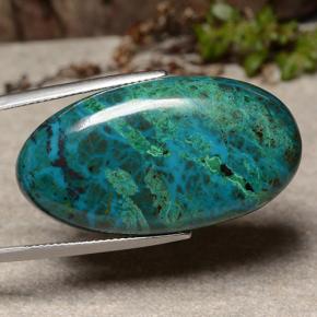 Chrysocolle Multicolore naturelle Coupe ovale, 43.61 ct, Opaque