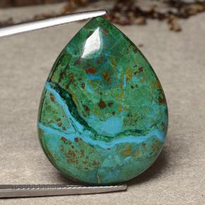 Chrysocolle Multicolore naturelle En forme de poire, 32.28 ct, Opaque